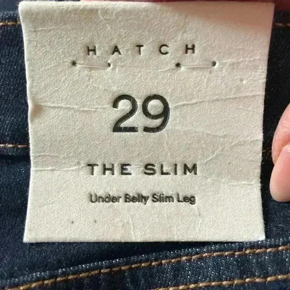 Hatch Slim Maternity Jean Under Belly Slim Leg Color Rinse Dark Wash sz 29. - Picture 10 of 11